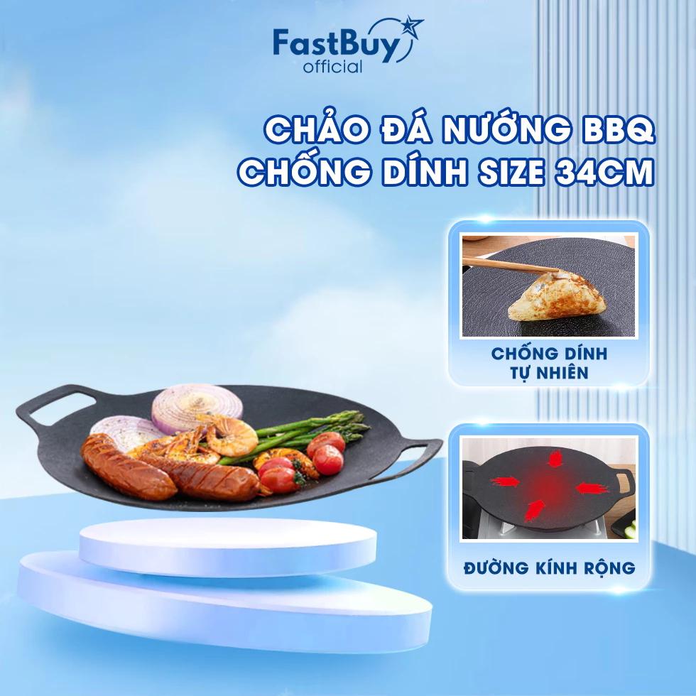 Chảo Đá Nướng Thịt Kiểu Hàn Quốc, Vỉ Nướng BBQ Chống Dính Sử Dụng Được Trên Tất Cả Các Loại Bếp