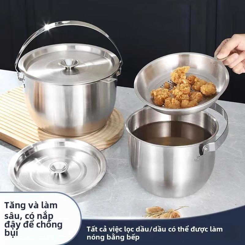 Chảo lọc dầu bằng thép không gỉ 316l, Nồi chiên dày gia dụng