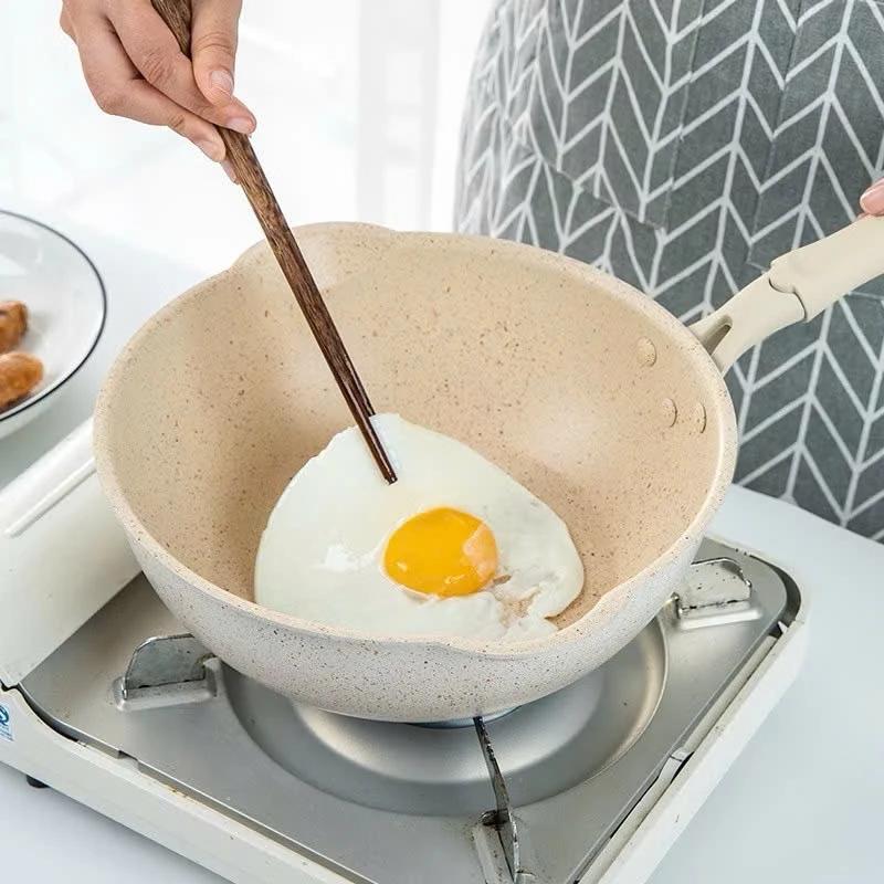 Chảo vân đá đáy từ phủ lớp chống dính sâu lòng 20/24/26cm - Chảo Đá Không Dính, Bền Bỉ, An Toàn, Nấu Ngon Mọi Món