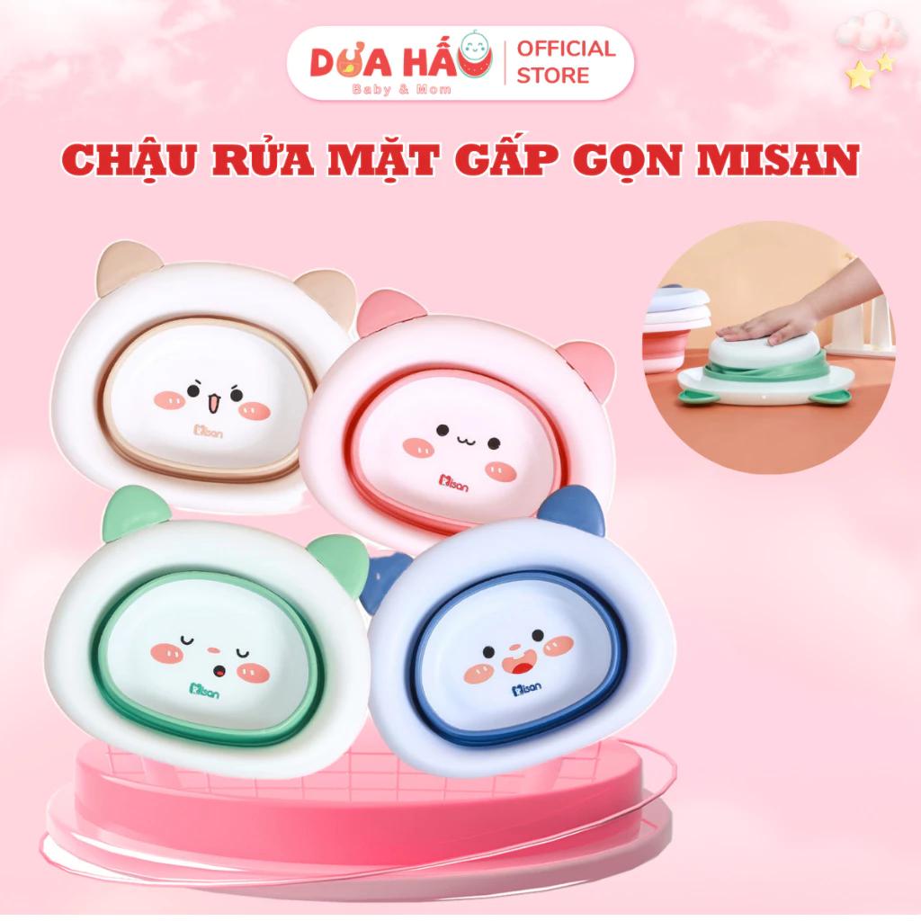 Chậu Rửa Mặt Gấp Gọn Cho Bé Misan Tiện Lợi Nhiều Màu Sắc - Chậu Gấp Gọn, Chậu Rửa Mặt Đa Năng