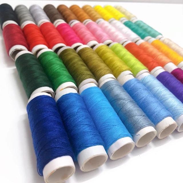 Chỉ jean, cuộn chỉ may tay, thêu, chỉ đỏ [Giá rẻ] may vải nỉ cứng, chỉ màu, phụ kiện may mặc, quần áo, handmade