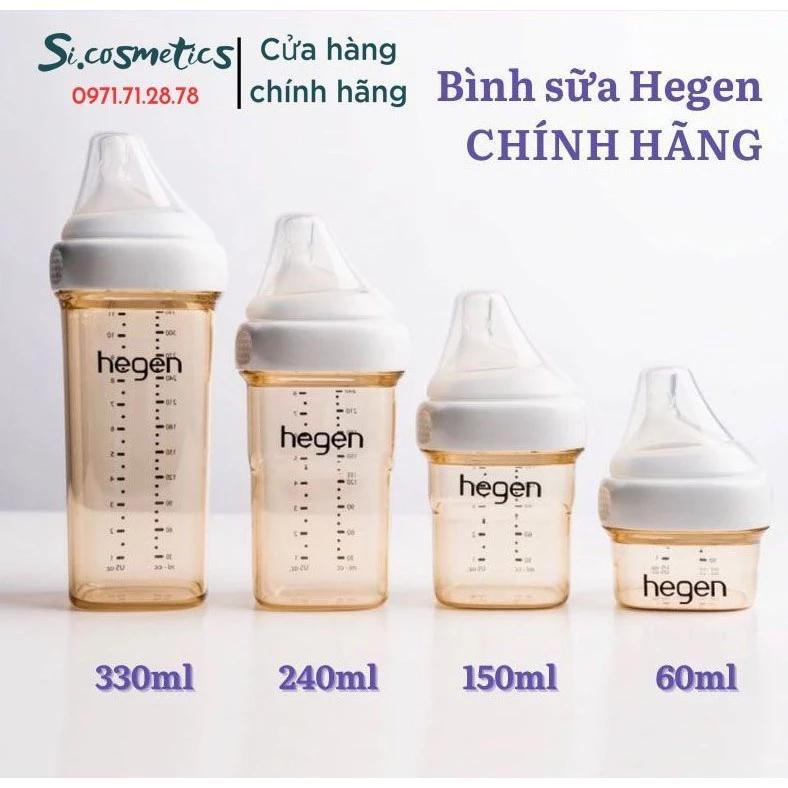 [Chính hãng] Núm ti - Bình sữa HEGEN Fullbox cho bé từ ss, chống sặc, chống đầy hơi - 60ml/150ml/240ml/330ml
