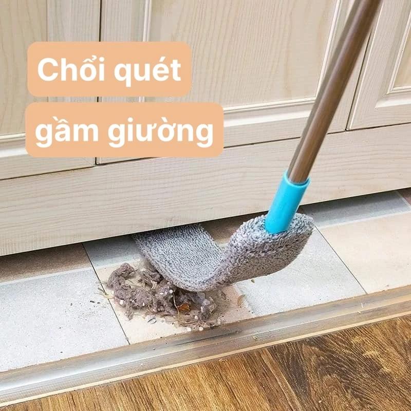 Chổi Đầu Dẹt Quét Gầm Giường, Nóc Tủ, Trần Nhà Kiêm Cây Phủi Bụi Đa Năng - Chổi Quét Gầm Giường