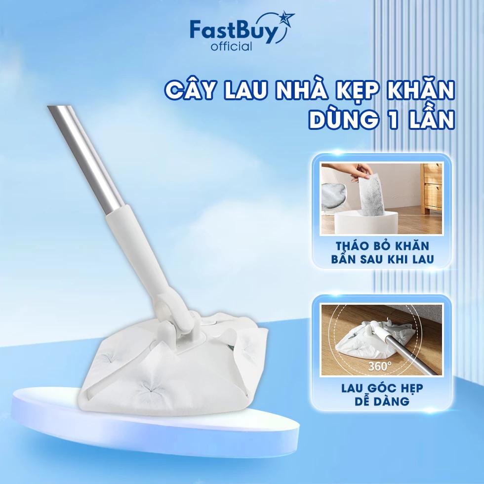 Chổi Lau Nhà Kẹp Khăn Xoay 360 Độ Tự Động , Cây Lau Nhà Tiện Dụng Cho Gia Đình Có Thể Xoay Và Tái Sử Dụng