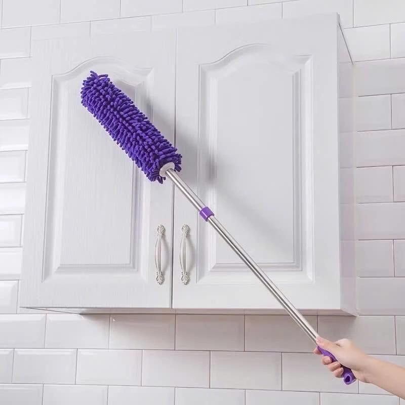 Chổi Quét Bụi San Hô Có Thể Kéo Dài 1 mét, Cây Quét Bụi 2 Trong 1 Tiện Lợi- Cây Chổi Vệ Sinh Trần Nhà, Kệ tủ, Sofa