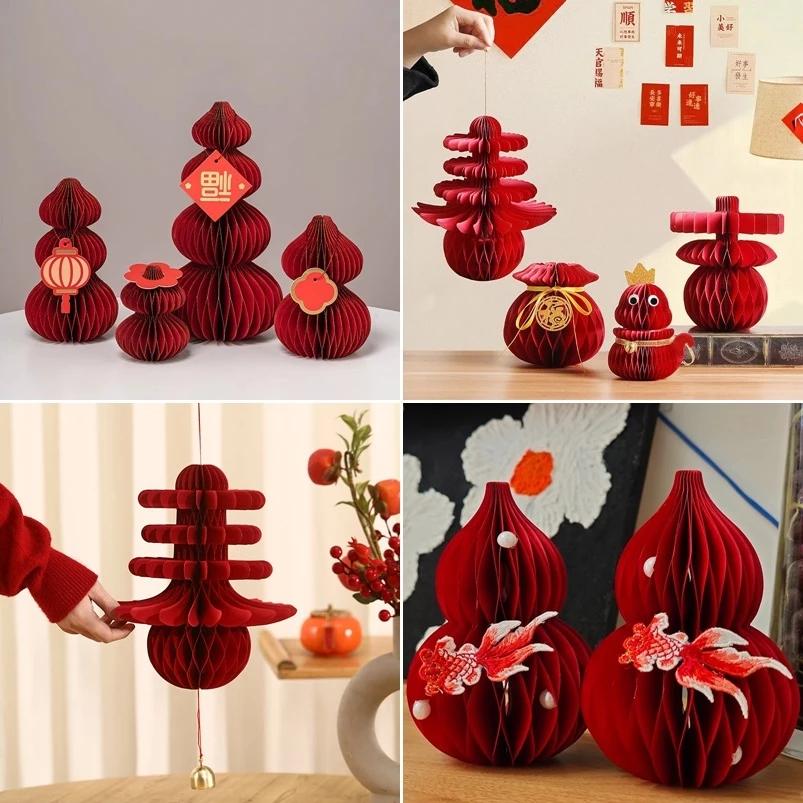 Cny Honeycom Để Bàn Trang Trí Dễ Thương Hình Rắn Giấy Thủ Công Cho Lễ Hội Mùa Xuân 2025