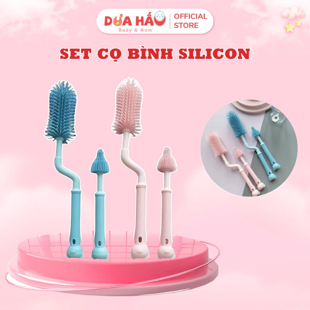 Cọ Bình Sữa Silicone Cao Cấp Tay Cầm Xoay 360 Độ Dùng Cho Mọi Loại Bình DuaHauBaby&Mom