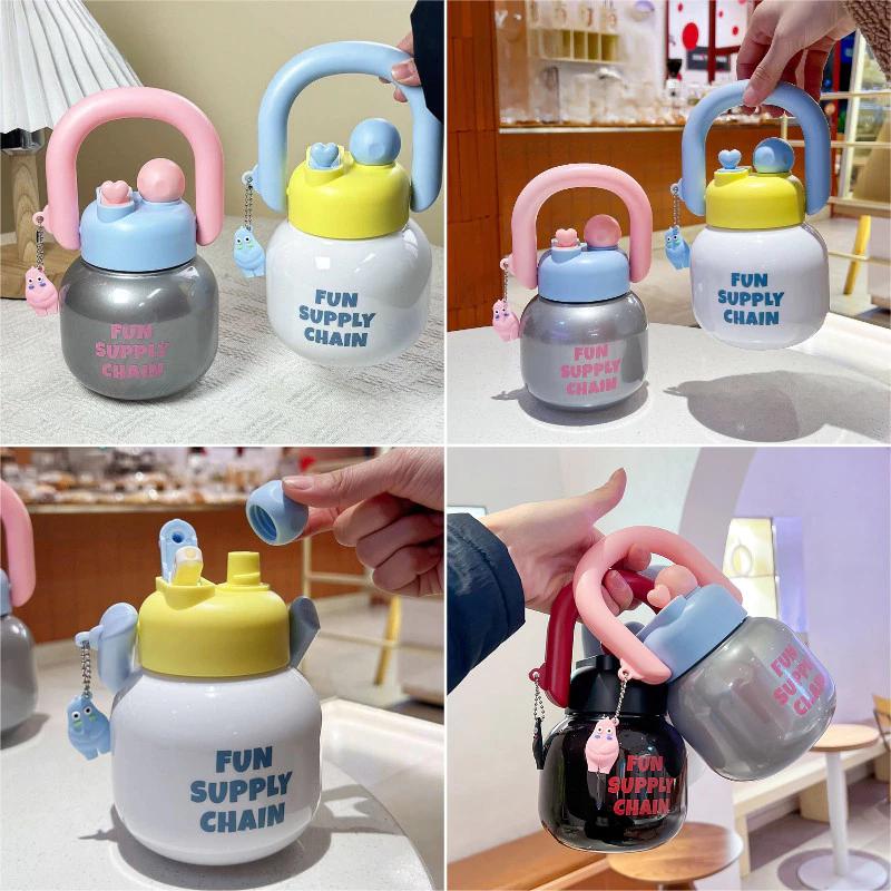 Cốc dung tích lớn 680ml Chai nước di động có tay cầm Cốc Ton-Ton đáng yêu