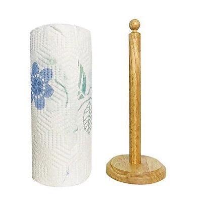 Cọc gỗ cắm cuộn giấy lau, cuộn túi đựng rác, cuộn bọc thực phẩm - chân đế chắc chắn