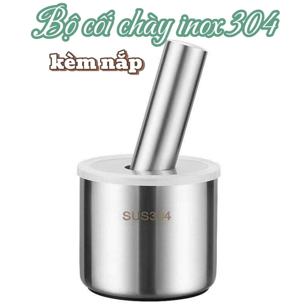 Cối Chày Inox 304 - cối lu khạp inox - Kháng Khuẩn, Khử Mùi, Dễ Vệ Sinh hàng cao cấp