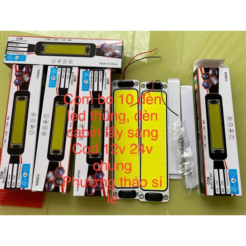 com bo gồm 10 đèn led thùng siêu mỏng cod siêu sáng chung 12v 24v