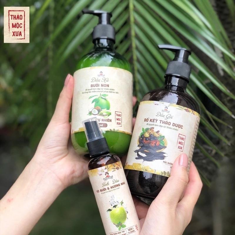 [Combo 2 Chai] Gội Xả Bồ Kết Thảo Mộc Xưa Ngăn Rụng Tóc Giúp Tóc Nhanh Dài Kích Thích Mọc Tóc Con