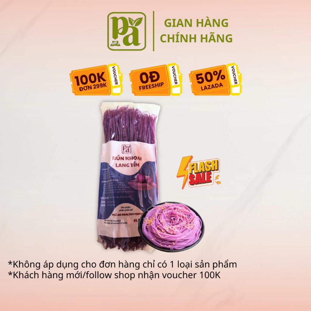 Combo 2kg bún khoai lang tím Phú An Healthy Foods 500g đặc sản Cao Bằng ăn kiêng, giảm cân tặng 10 viên lương khô