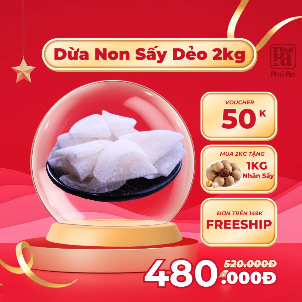 Combo 2kg dừa non sấy dẻo Phú An thập cẩm sấy hoa quả sấy mứt trái cây ăn vặt mix xoài sấy vỏ bưởi sấy chanh dây sấy mít