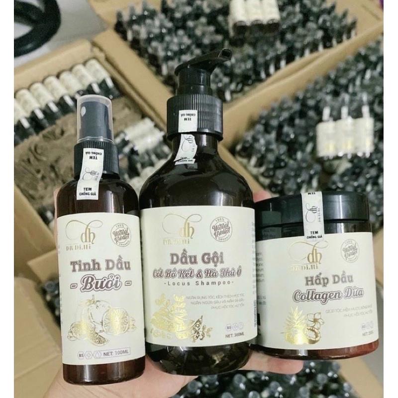 (Combo 3 Chai) Dầu Gội và Dầu Xả, Xịt Bồ Kết Hà Thủ Ô, Dừa Dr DIHI Hỗ Trợ Mọc Tóc Giảm Rụng Tóc Giúp Tóc Nhanh Dài