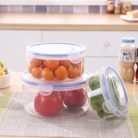 Combo 3 Hộp nhựa đựng thực phẩm bảo quản thức ăn Việt Nhật hộp tròn 6536 -1 có nắp gài an toàn tiện lợi