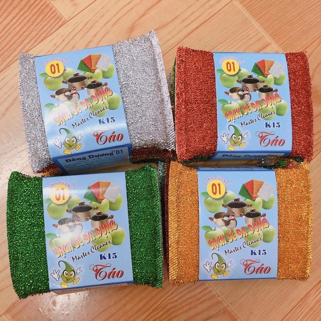Combo 4 miếng cước rửa chén kim tuyến K15 - cọ chùi rửa chén
