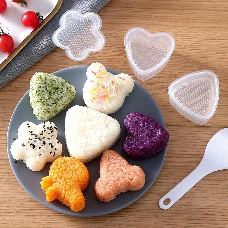 Combo 7 Khuôn ép tạo hình cơm nắm - Khuôn ép cơm, trứng, bánh tạo hình trang trí đồ ăn cho bé