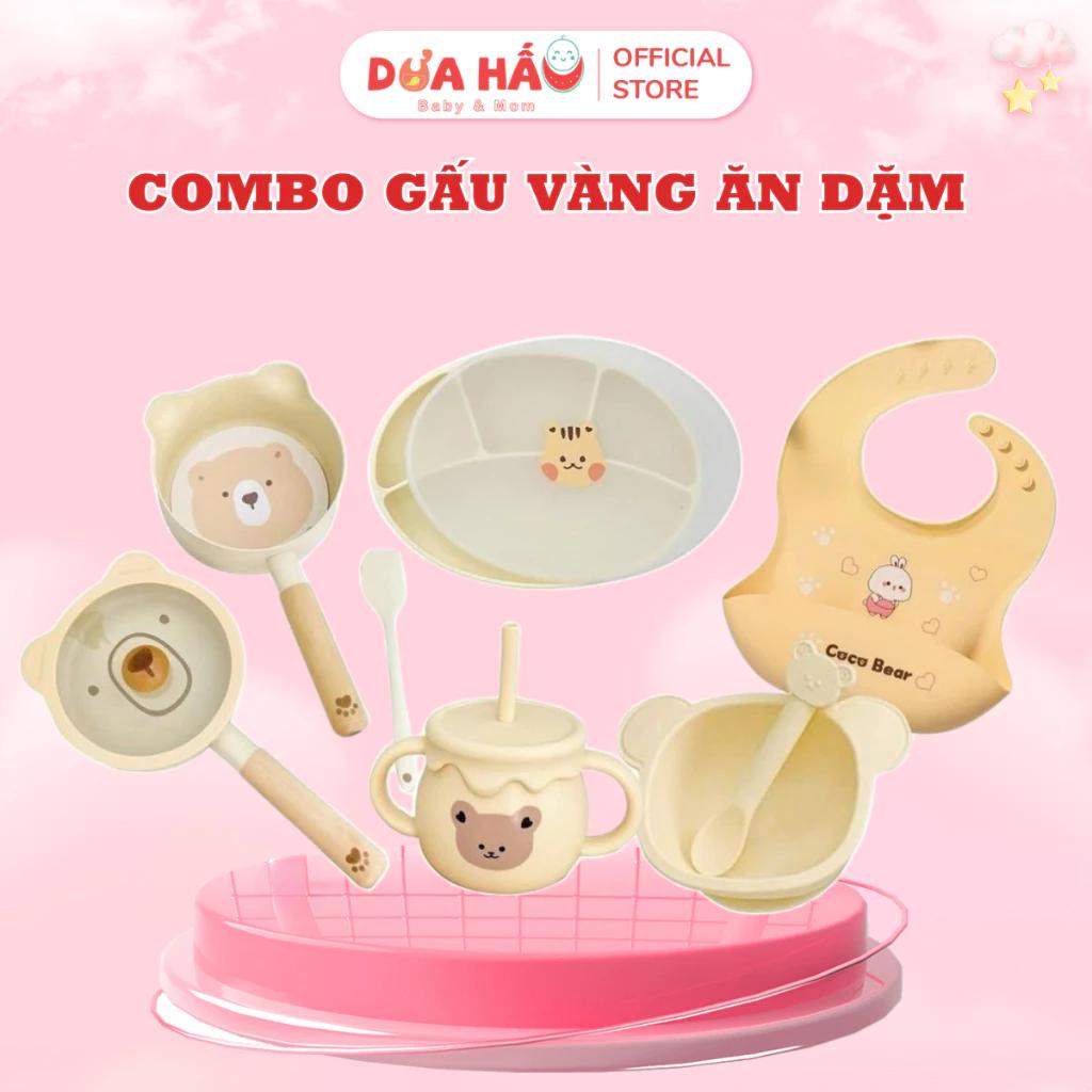 Combo Ăn Dặm Hình Gấu Dễ Thương Cho Bé Giai Đoạn Đầu (TẶNG SỔ TAY ĂN DẶM)