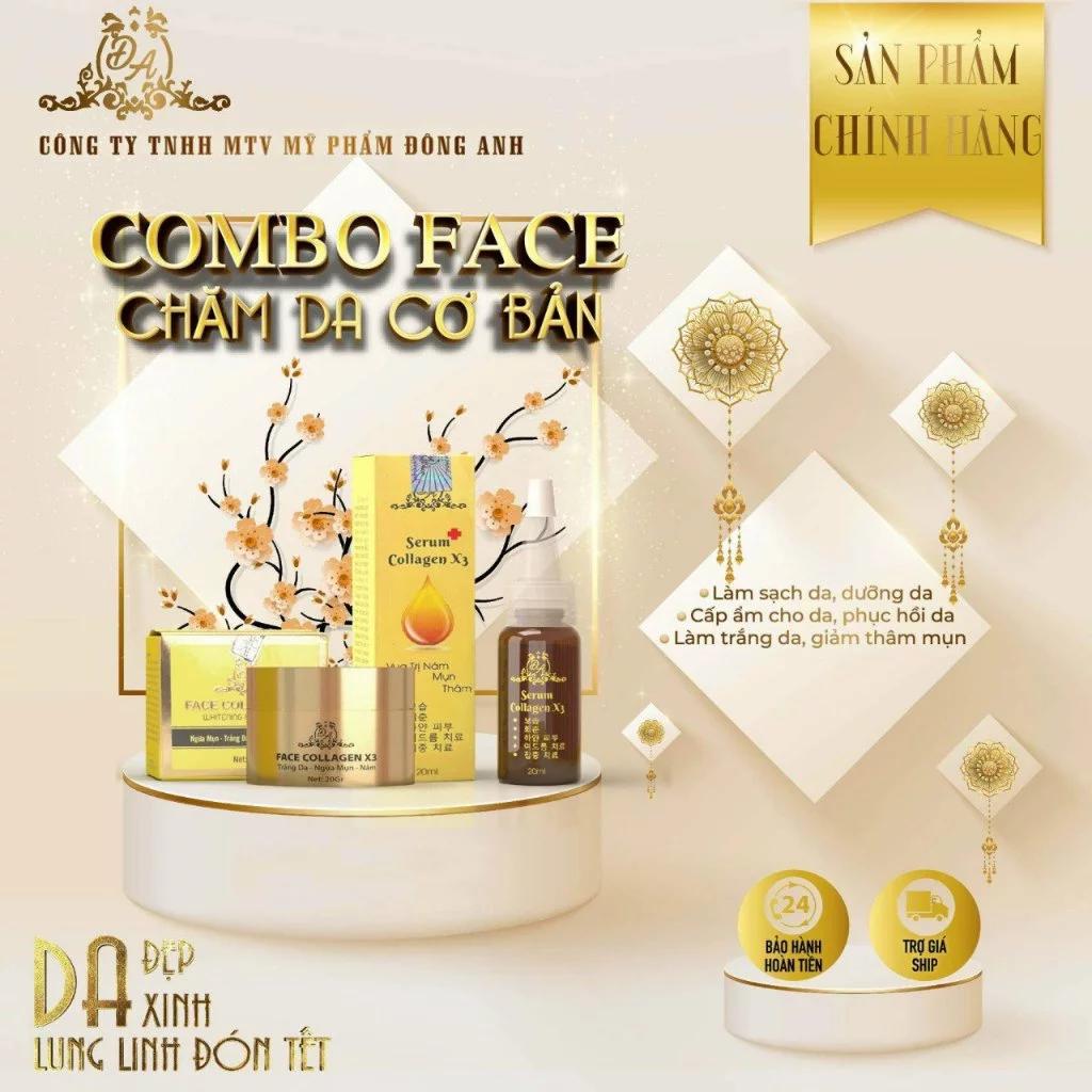 Combo Kem Face Collagen X3 Luxury Và Serum Colagen X3 công ty Mỹ phẩm Đông Anh