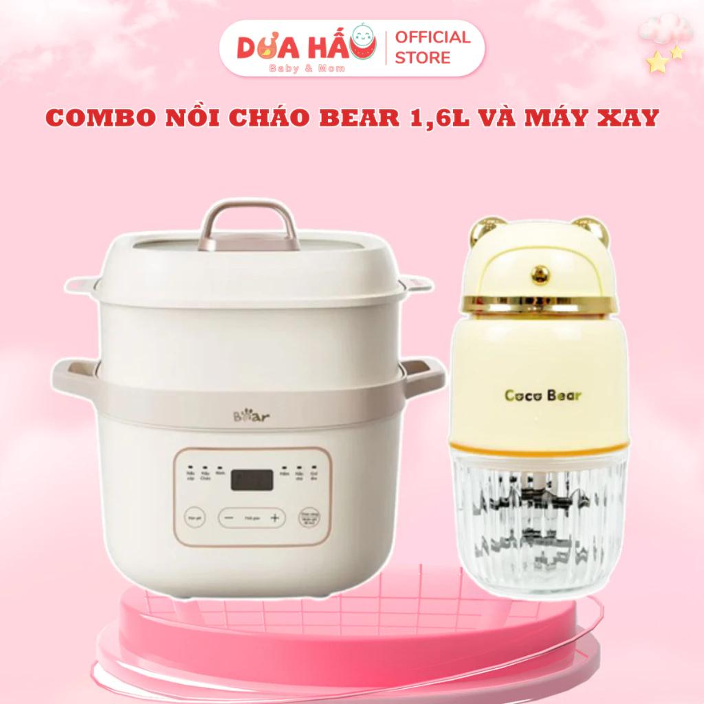 Combo Nồi Cháo Bear 1,6l và Máy Xay Đa Năng 1 Cối