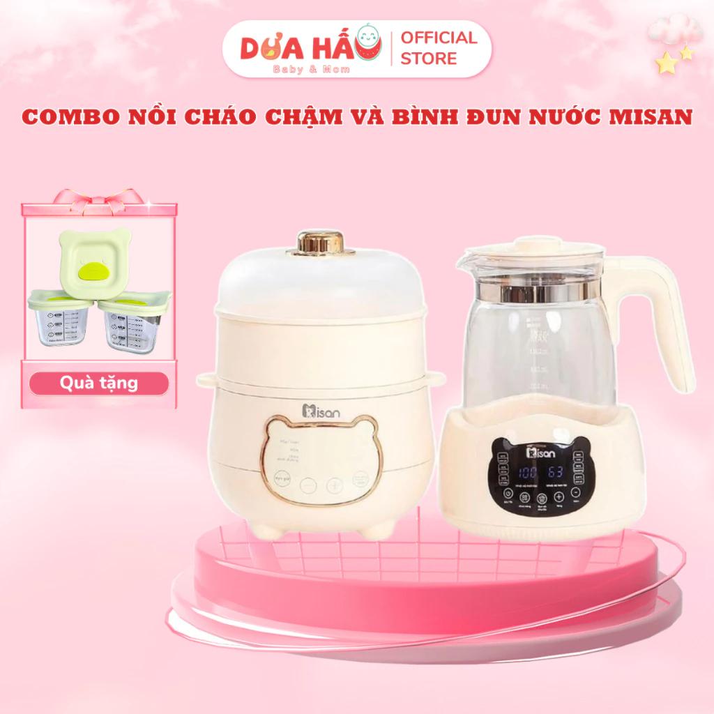 Combo Nồi Nấu Cháo Chậm Và Bình Đun Nước Misan Tiện Lợi Giúp Mẹ Nuôi Con Nhàn Hơn