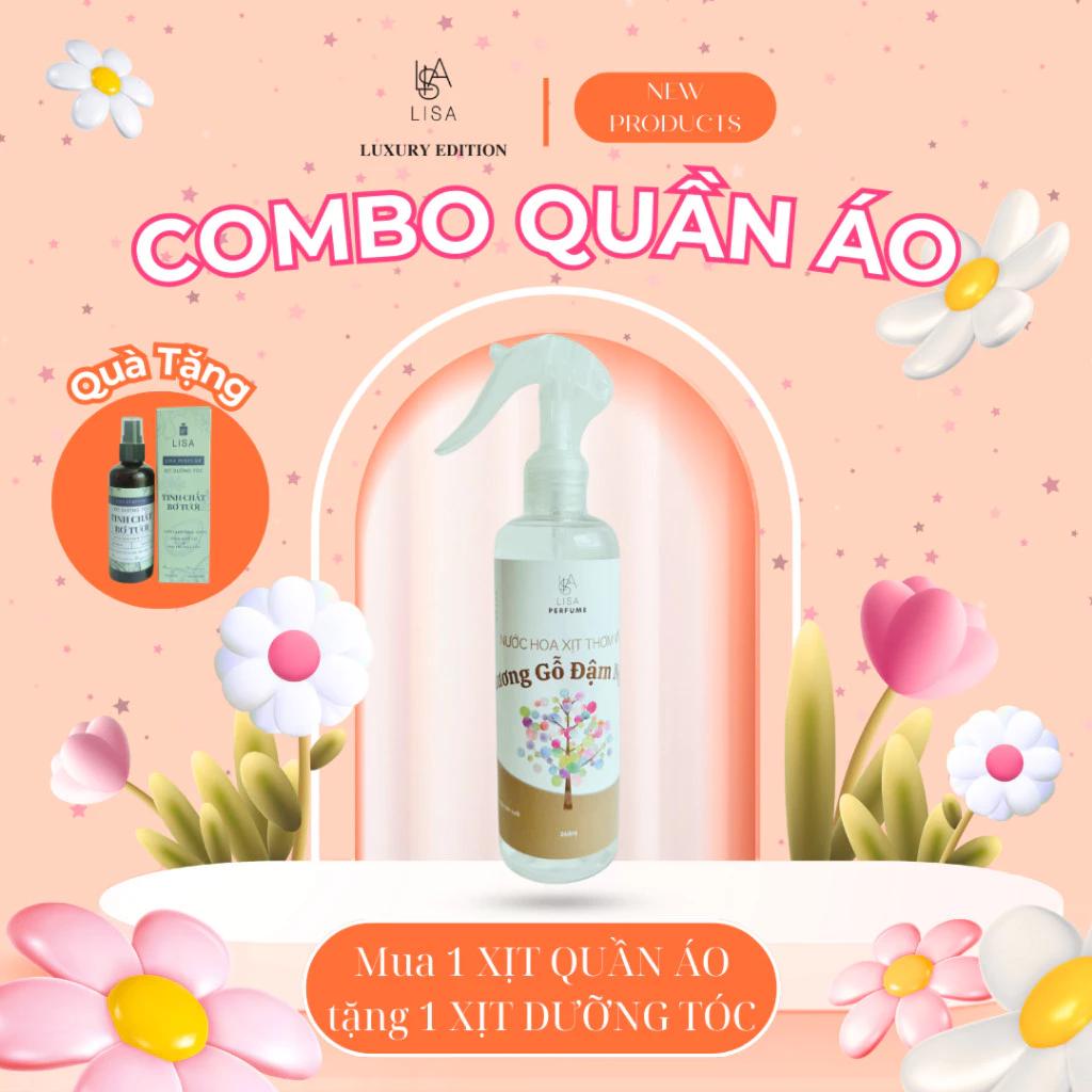 COMBO XỊT QUẦN ÁO LISAPERFUME CHÍNH HÃNG TẶNG XỊT [DƯỠNG TÓC] nhẹ nhàng giảm các yếu tố tạo mùi trên quần áo