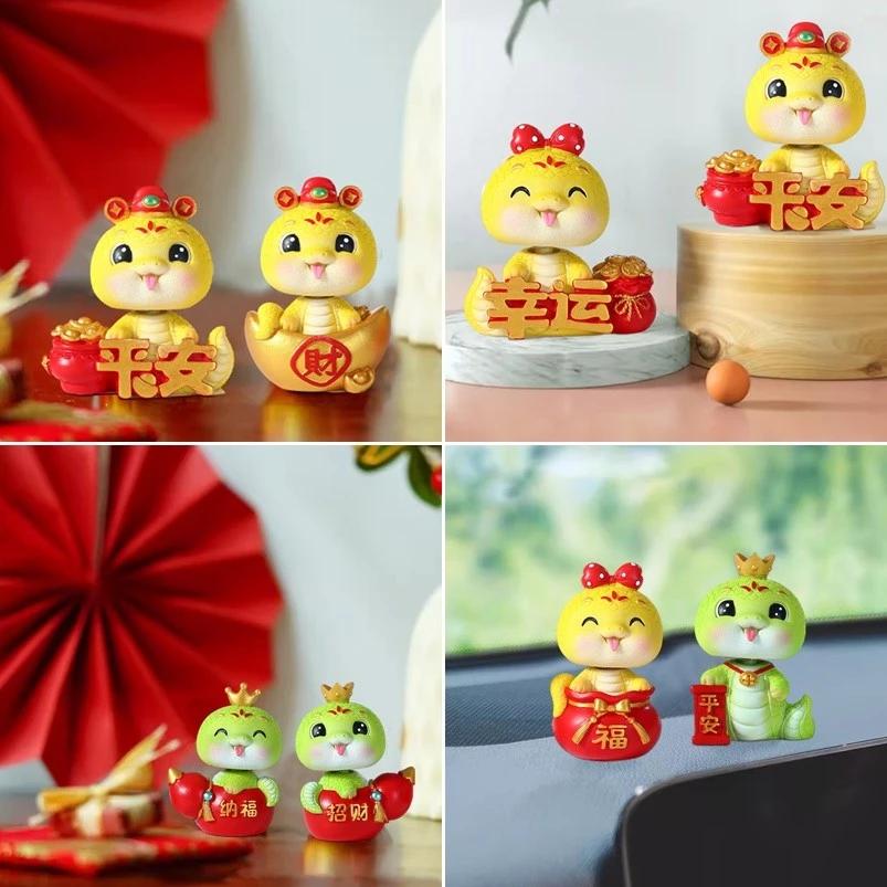 Con rắn tài chính dễ thương BobbleheadOrnament Quà tặng trang trí máy tính để bàn sáng tạo cho năm mới
