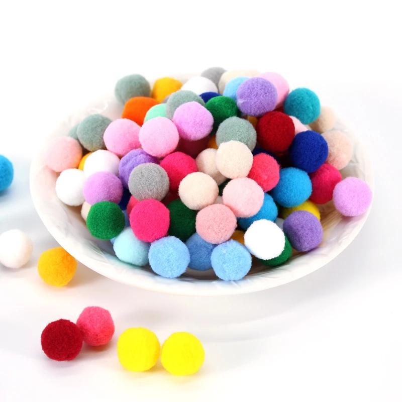 Cục bông quả cầu hạt Pom pom [20 viên] bông bi mềm mại làm thủ công DIY, trang trí noel giáng sinh Tết 1cm 1.5cm 2.0cm 2