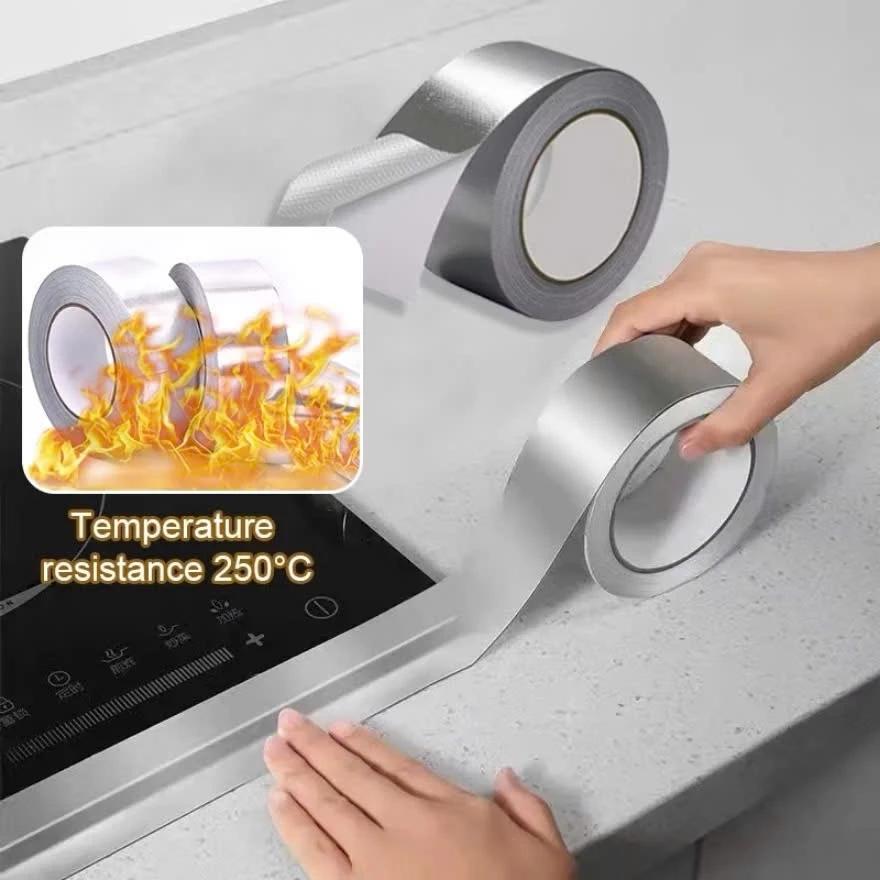 Cuộn băng keo nhôm bạc 5cmx5m dán viền bếp chống thấm nước chống dầu tiện dụng nhiều