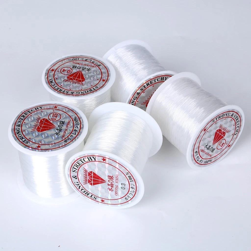 Cuộn dây cước nylon (không co giãn) dây gân trong suốt dùng làm trang sức, xâu vòng tay handmade