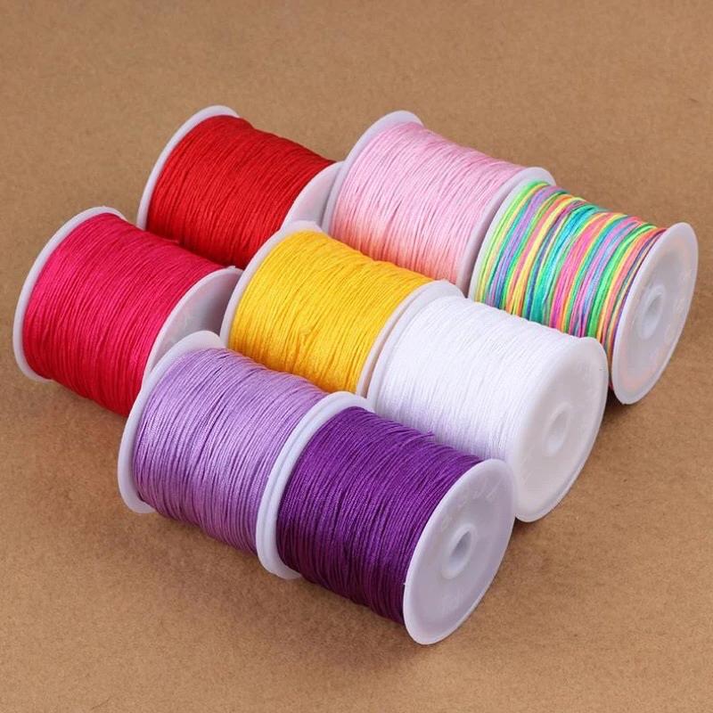 Cuộn dây làm vòng tay, đan vòng handmade màu cầu vồng Pinky Shop mã DVT1