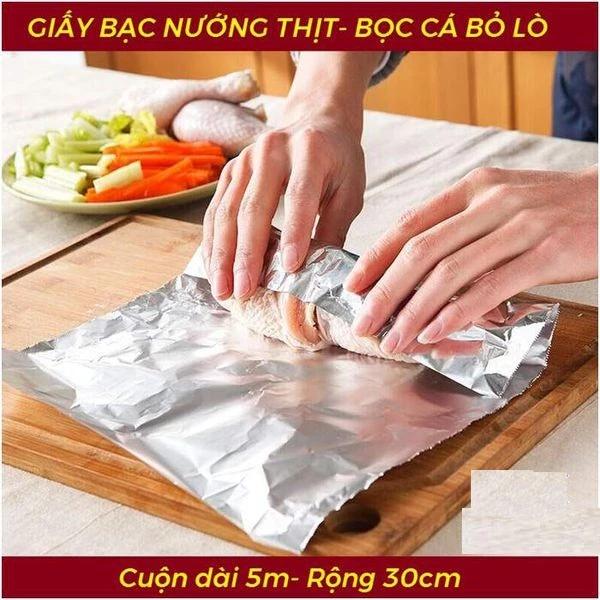Cuộn GIẤY BẠC bọc thực phẩm dài 2 mét giữ nóng thức ăn đa năng - HỘP ĐỎ