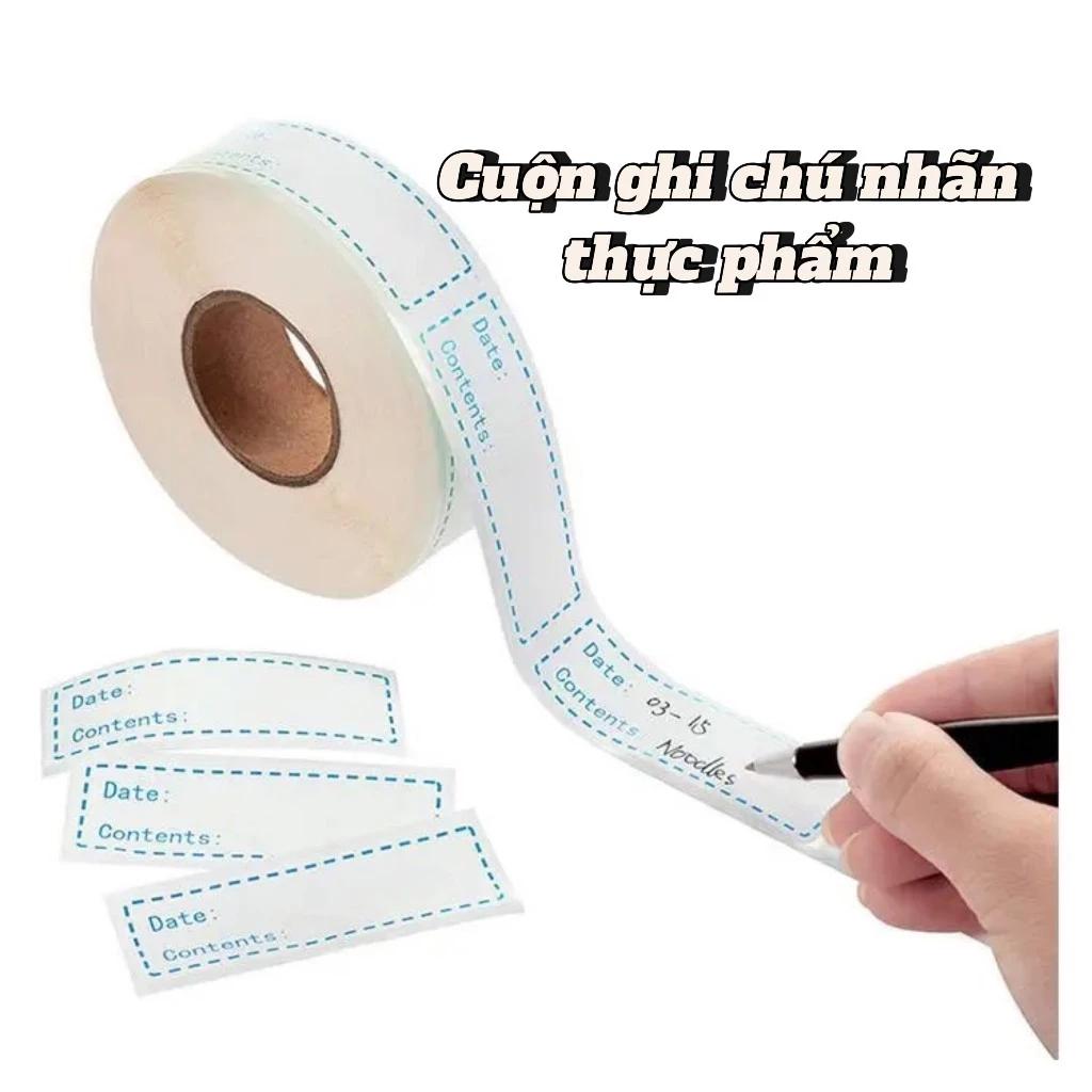 Cuộn Giấy Ghi Chú Nhãn Thực Phẩm Nhà Bếp dán Lọ Gia Vị - cuộn 125 nhãn