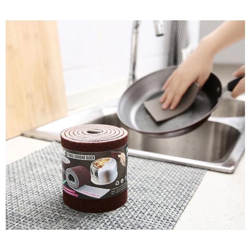 Cuộn rửa chén, cọ xoong nồi 2 mặt chống xước 9x100cm giúp công việc rửa chén nhanh chóng