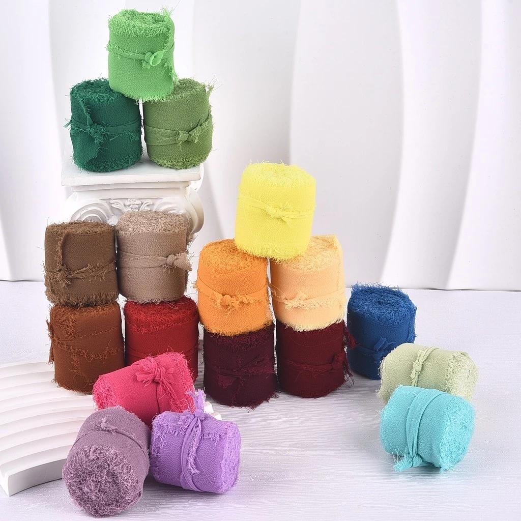 Cuộn ruy băng vải thô 4cm (dài 4,5cm) dùng decor trang trí tiệc cưới, thắt nơ gói quà DIY