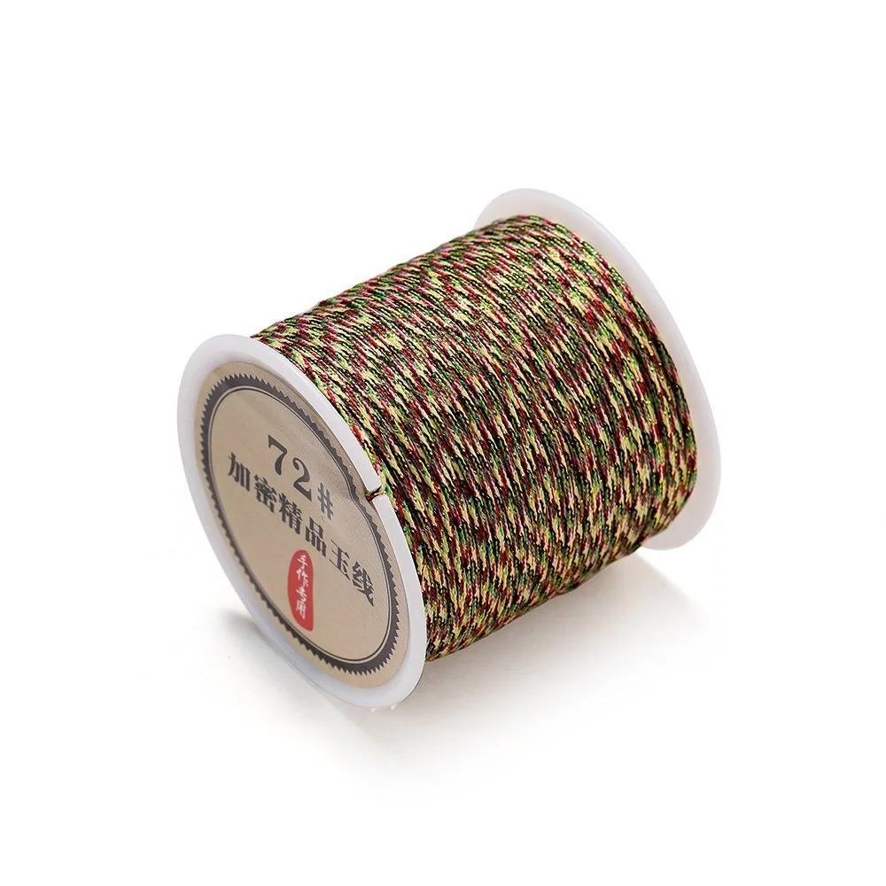 Cuộn vòng chỉ ngũ sắc [45 mét] dây đan vòng tay, kim tuyến may mắn bình an dây xâu vòng tay handmade, thủ công