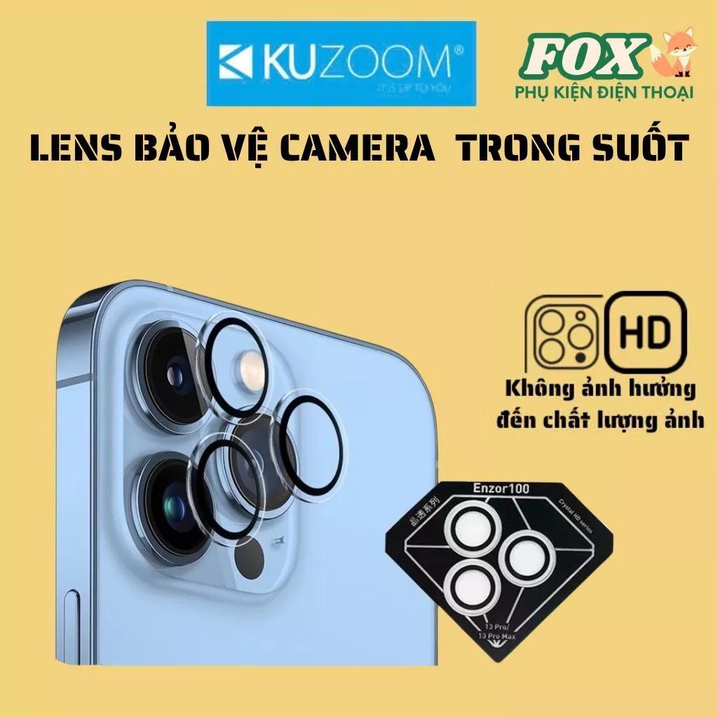 Dán bảo vệ camera Kuzoom trong suốt cho IPhone 16Promax 15promax 14promax 13promax 12promax/pro/plus
