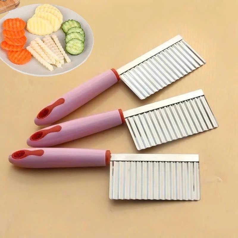 Dao răng cưa lượn sóng cắt rau củ, rau câu, bánh hình sóng cán inox mới