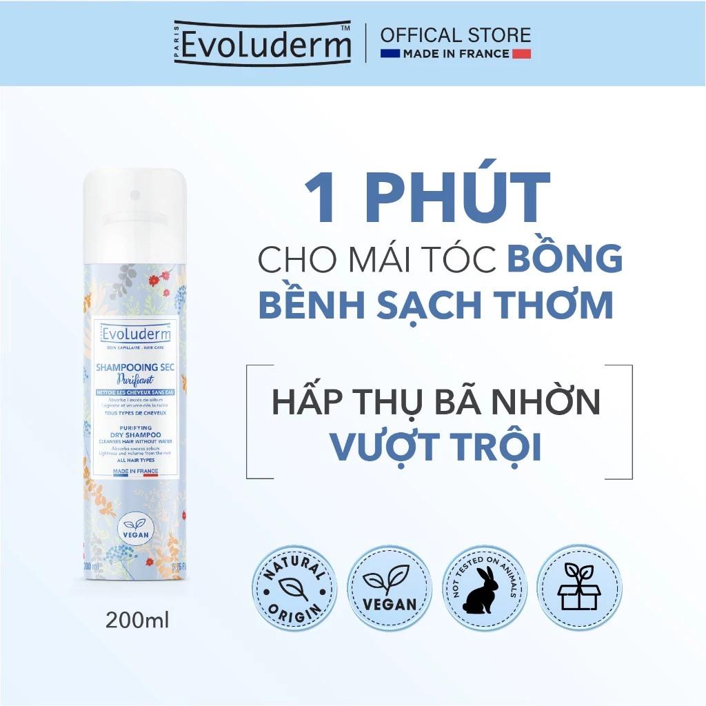 Dầu gội đầu khô Evoluderm cho da dầu làm sạch tóc cho mái tóc bồng bềnh hương thơm quyến rũ 200ml