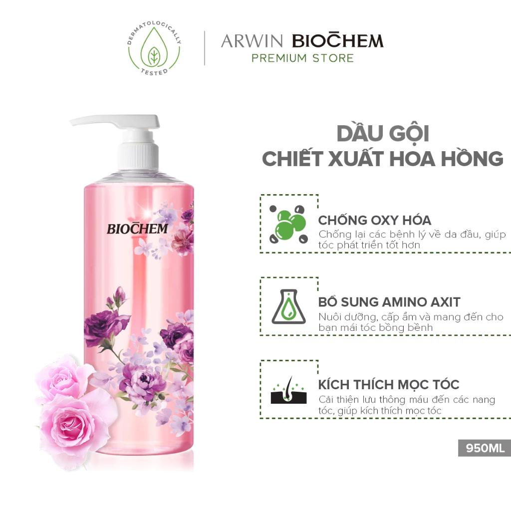 Dầu gội tinh chất hoa hồng BIOCHEM Rose Fully Effect Hair Shampoo 950ml
