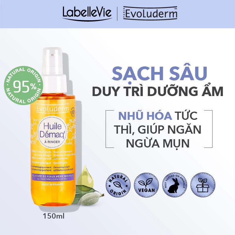 Dầu Tẩy Trang Tinh Dầu Hạnh Nhân Evoluderm Làm Sạch Sâu, không gây bít lỗ chân lông 150ml