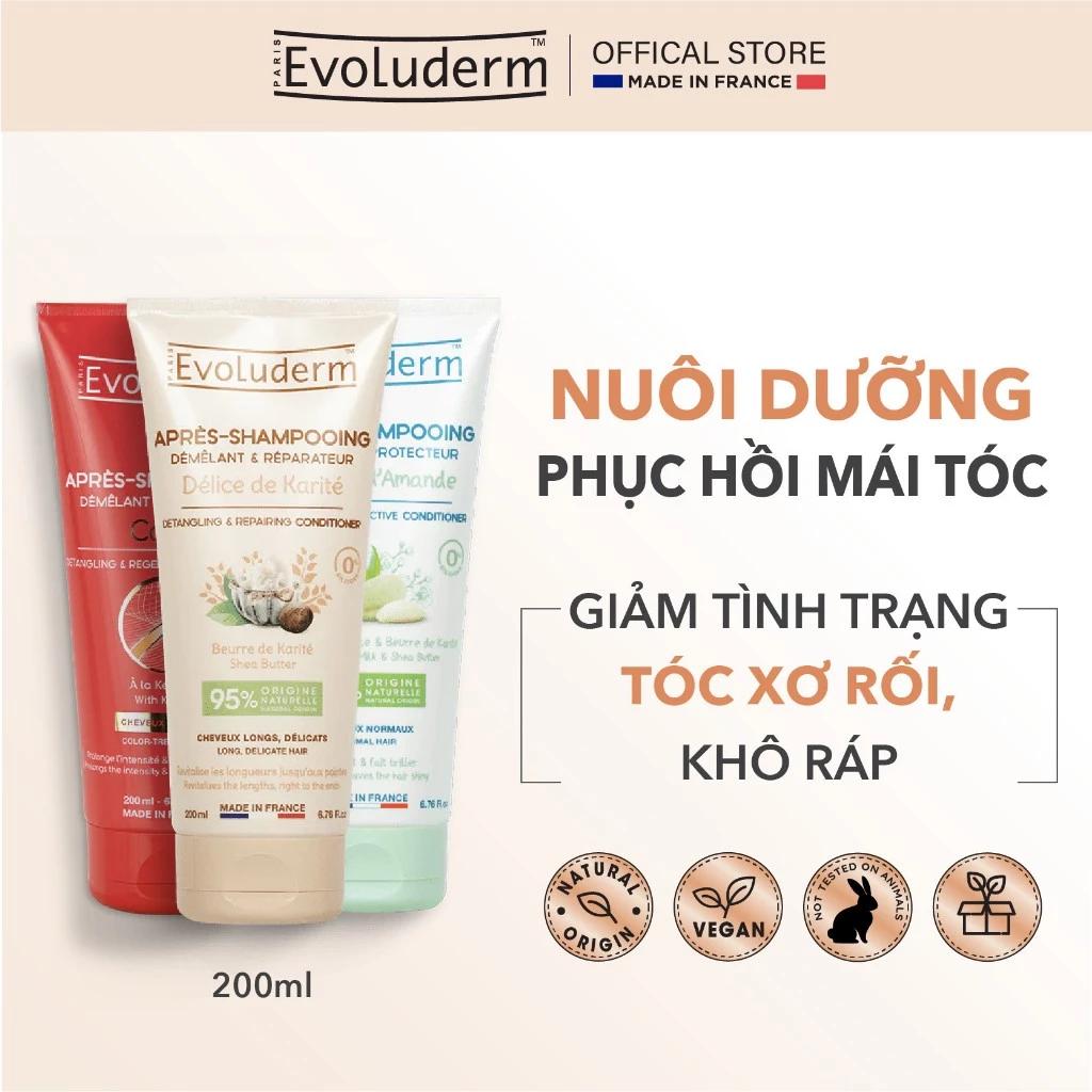 Dầu Xả Dưỡng Tóc Giúp Bóng Mượt Mềm Mại Và Giảm Xơ Rối Evoluderm Délice de Karité Detangling Repairing Conditioner 200ml