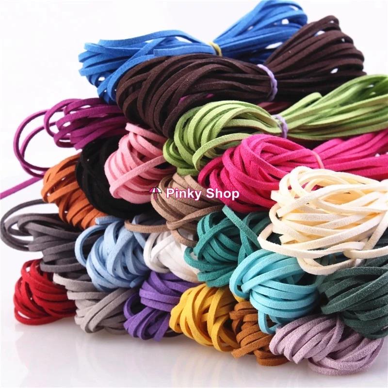 Dây da lộn trang trí hanmade 3mm [2 mét, 5 mét] làm vòng tay, quấn dreamcatcher, làm nguyên liệu thủ công Pinky Shop
