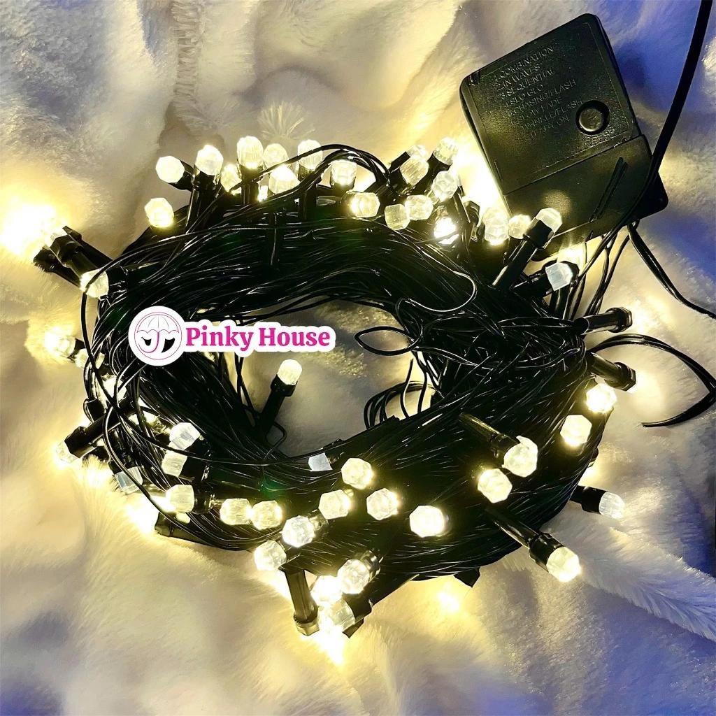 Dây đèn led trang trí noel, đèn đom đóm vàng (dài 20m) decor phòng ngủ, lễ tết cắm điện trực tiếp chống thấm nước
