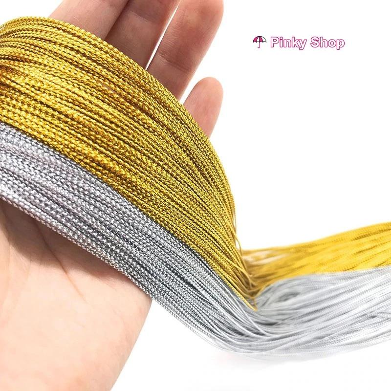 Dây kim tuyến màu bạc lấp lánh sợi 1mm, 1.5mm, bó 90 mét dùng thắt nơ gói quà sinh nhật, trang trí handmae Pinky Shop