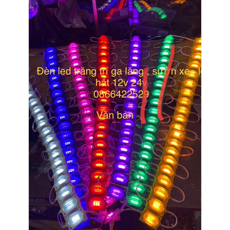 dây led hắt 20 mắt trang trí ga lăng led sườn xe ,( mắt trâu )dài, cắt dời được từng mắt .5 màu cực chất kéo dài 2,1m