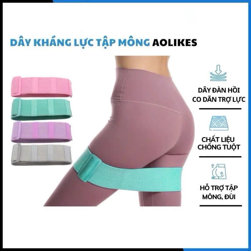 Dây Mini Band, Dây Đàn Hồi Kháng Lực Tập Chân Mông Miniband Aolikes AL 3606 Màu Tím Có Khóa Điều Chỉnh