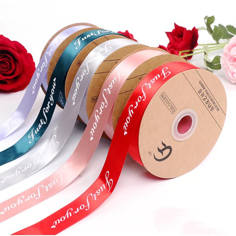Dây ruy băng lụa in chữ JUST FOR YOU bản 2.5cm (cuộn 45 mét) decor tiệc trang trí,làm nơ,gói quà đẹp lung linh
