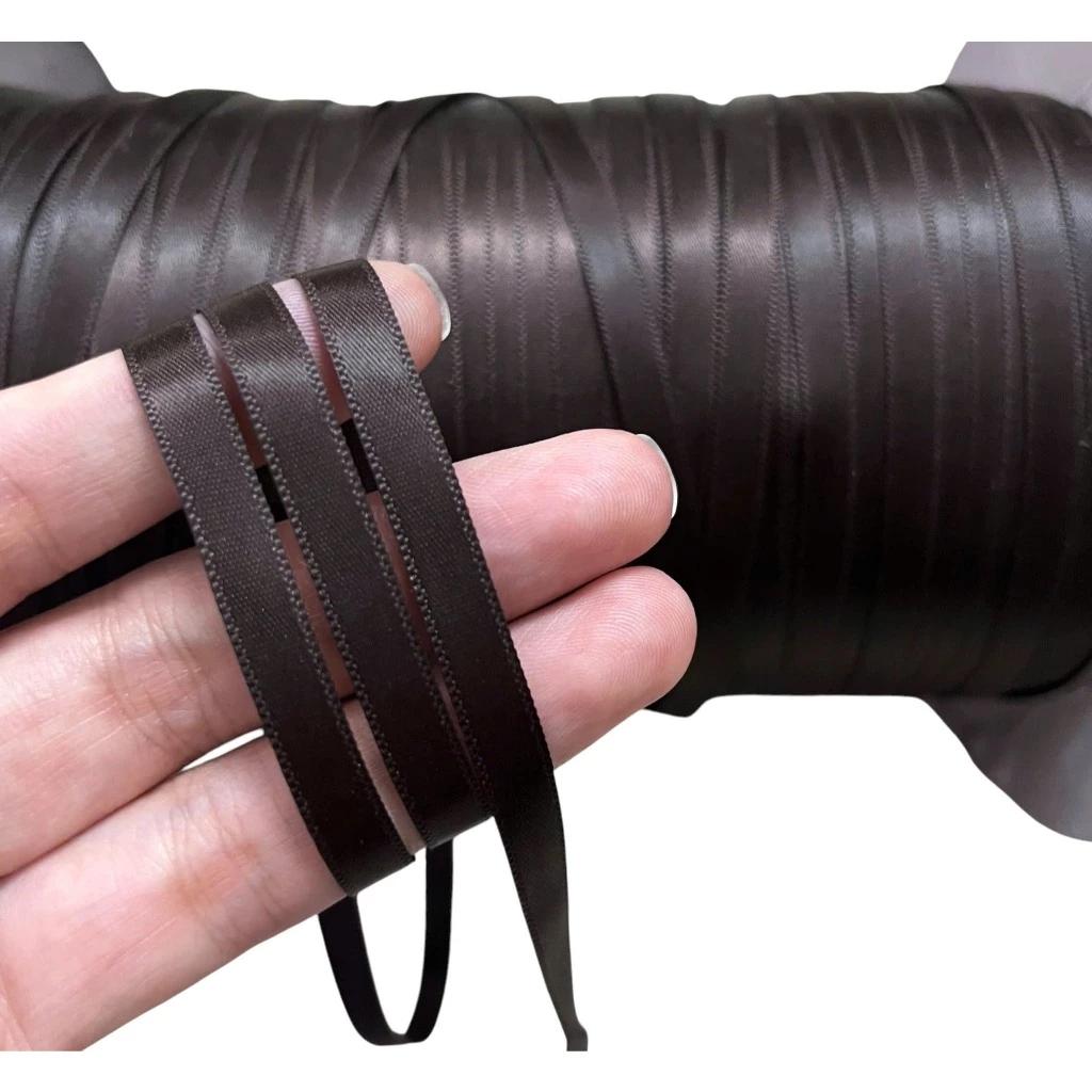 Dây ruy băng lụa satin 1 mặt bản 6mm loại đẹp cuộn 400 mét trang trí decor, may đồ, thắt nơ, gói quà tinh tế sang trọng